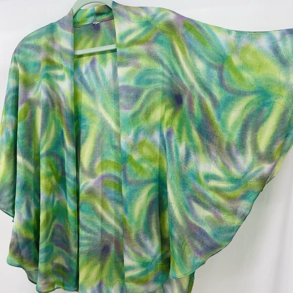 Vintage Unbranded One Size 2X Sheer Kimono Abstract Vibrant Flowy Whimsical - Picture 1 of 4
